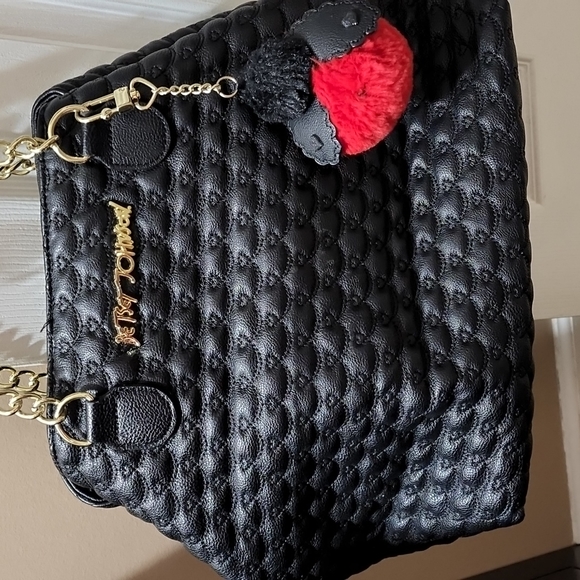 Betsey Johnson heart purse with lady bug charm - Picture 3 of 9
